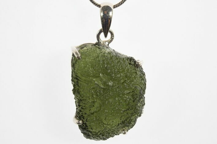 Green Moldavite Tektite Pendant ( g) - Czech Republic #329430